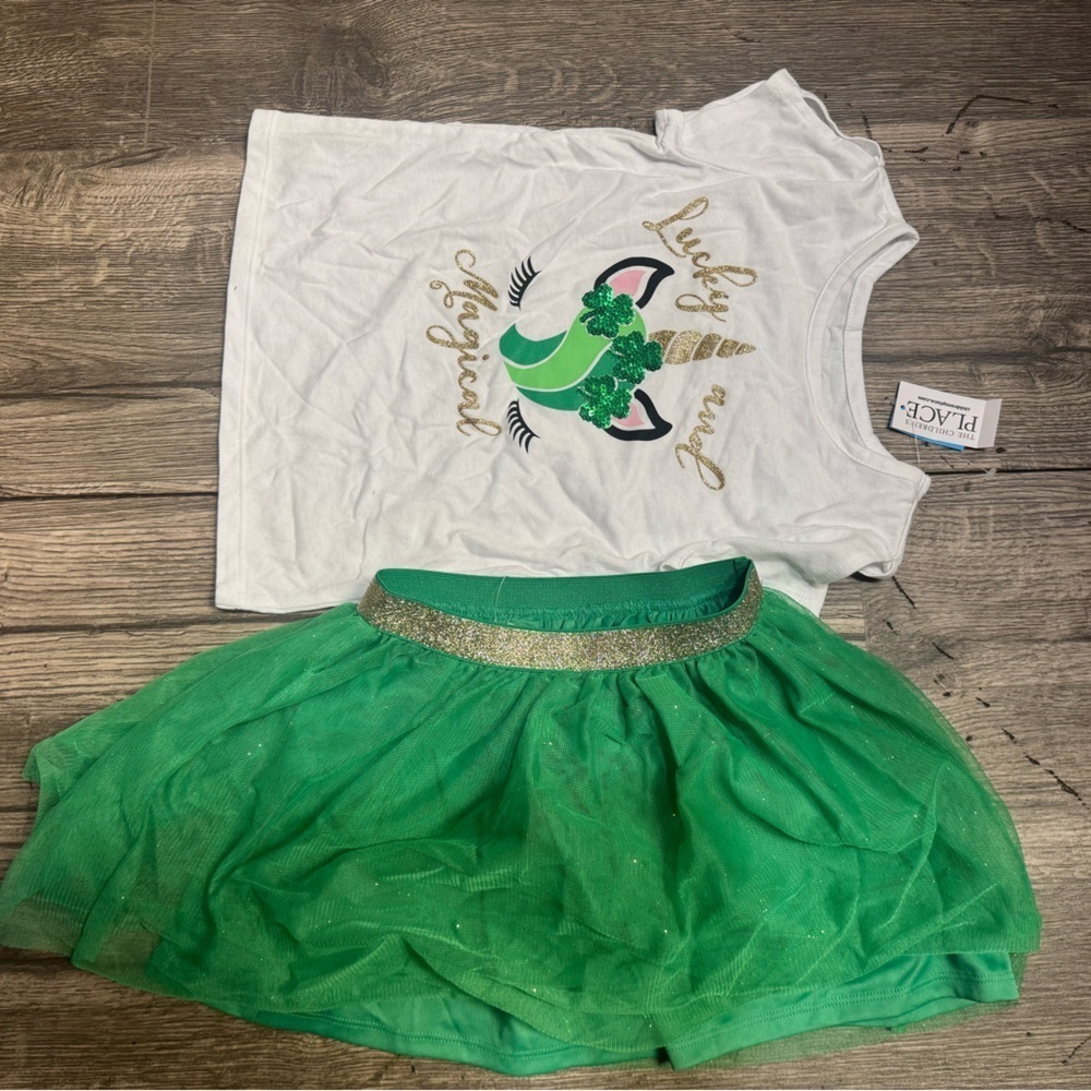 The Children's Place Green Skirt with Gold Accents